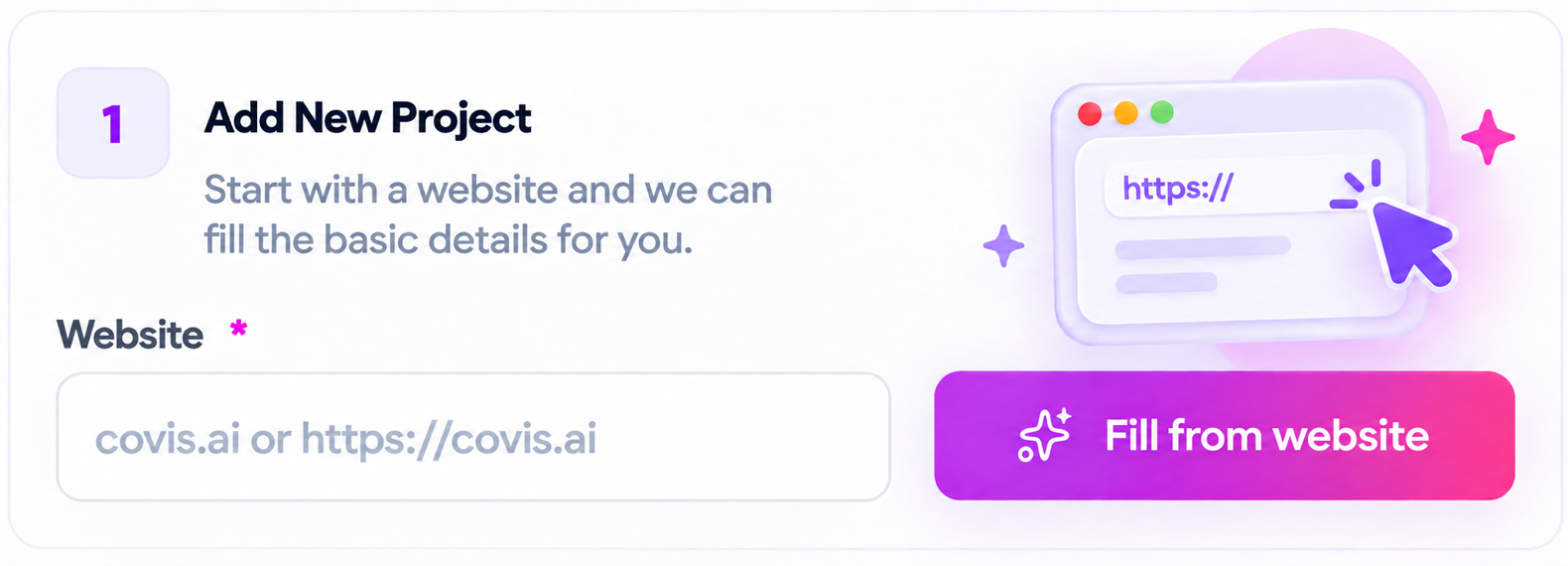 MetaCircle project creation form with a website URL field